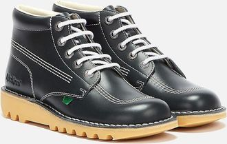 Kickers Mens Kickers Kick Hi Core Leather Mens Navy/Natural Boots - Blue - Size: 8