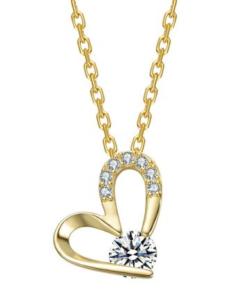 Rachel Glauber 14K Plated Cz Heart Necklace