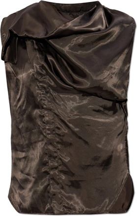 Rick Owens Island Draped Top - Dames - Tops zonder mouwen - Bruin - L - Tops