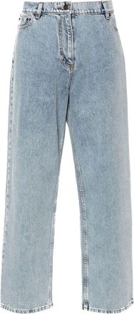 Magda Butrym washed straight-leg jeans - women - Cotton - 38 - Blue