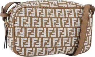 Fendi Pre-owned Cross Body Bags, female, Beige, Size: ONE SIZE Pre-owned Canvas Cross Body Bag