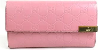 Gucci Pre-owned Wallets, female, Pink, Size: ONE SIZE Pre-owned Leather Wallet
