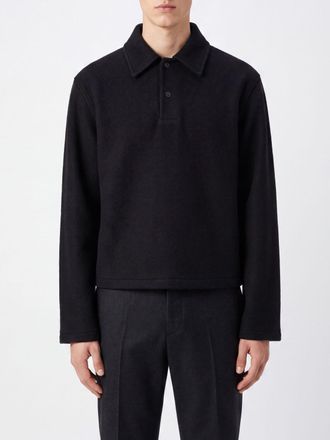 Rier Long-Sleeved Polo Shirt in Pure Wool with a Two-Button Placket
