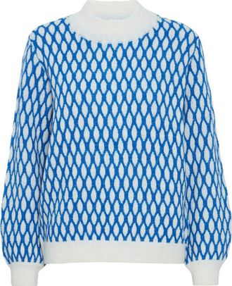Ichi Kamara Geometric Sweater in Strong Blue at Nordstrom Rack, Size X-Large