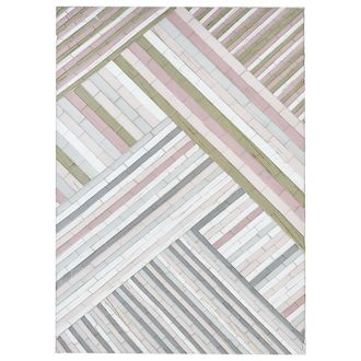 Beliani Decoraci&oacute;n De Pared De Vidrio Multicolor 50 X 70 Cm Patr&oacute;n A Rayas Mosaico Tembesi