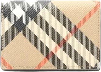 Burberry Pre-owned Wallets, male, Beige, Size: ONE SIZE Pre-owned Vintage Check PVC Card Case