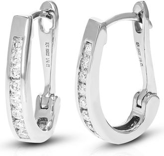 Vir Jewels 1/4 cttw Lab Grown Diamond Hoops Earrings in Sterling Silver With Latch Backs For Women