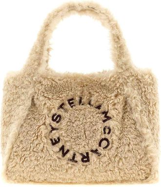 Stella McCartney Shearling Logo Shopping Bag