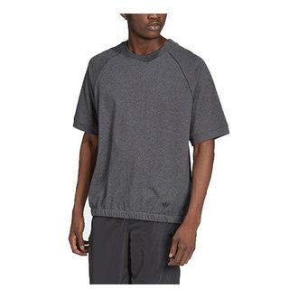 adidas Mens adidas Solid Color Round Neck Straight Short Sleeve Dark Grey T-Shirt HD4790