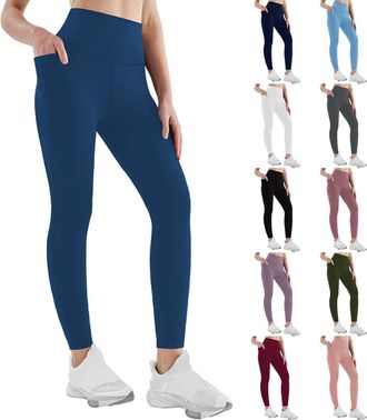 Generic FNKDOR Womens Leggings for Women UK Butt Lifting Leggings with Pockets Women Compression Leggings Ladies High Waisted Tummy Control Gym Clothes for Wo