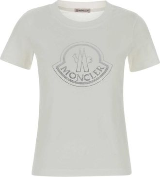 Moncler White Logo-embellished Cotton T-shirt
