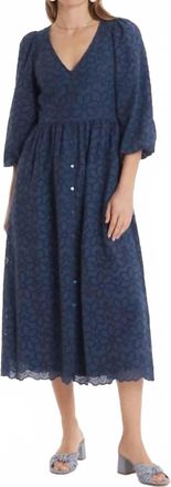 Tyler B&ouml;e Sabrina Eyelet Midi Dress In Navy
