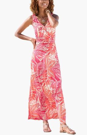 Lascana Womens Smocked Waist Maxi Dress in Pink Orange at Nordstrom, Size 10