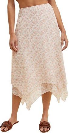 Wishlist Double Layer Midi Skirt in Cream/Pink at Nordstrom Rack, Size Medium