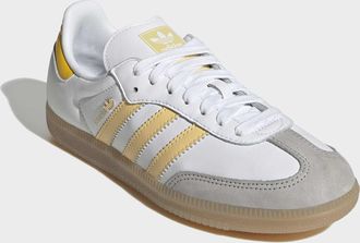 adidas Sneaker ADIDAS ORIGINALS SAMBA OG, Damen, Gr. 38,5, cloud wei&szlig;, orange tint, eqt gelb, Leder, Schuhe Sneaker