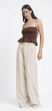 Mother of All Hedi Mid Waist Tailored Pants in Beige at Nordstrom, Size X-Small