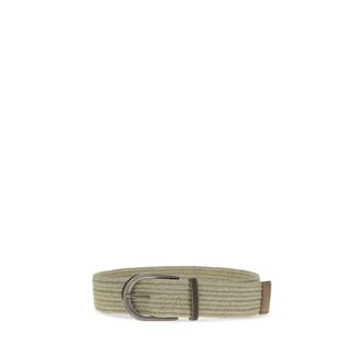 Brunello Cucinelli Womens Beige Linen Regular Belt