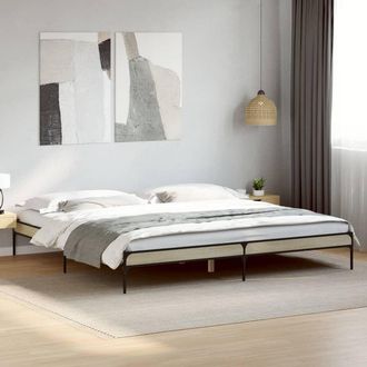 vidaXL Vidaxl - Estructura Cama Madera Ingenier&iacute;a Metal Roble Sonoma 200x200 Cm