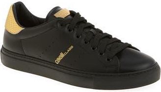 Roberto Cavalli Low Top Sneaker in Black Gold at Nordstrom Rack, Size 10.5