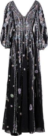 Saiid Kobeisy Tulle Beaded Dress With Bell Sleeves