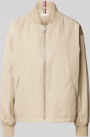 Tommy Hilfiger Bomberjacke mit Paspeltaschen in Sand, Gr&ouml;&szlig;e XXL