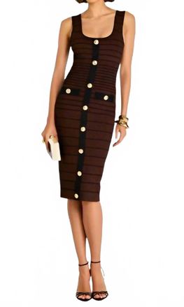 Retrof&ecirc;te Weyla Midi Dress In Metallic Earth/black