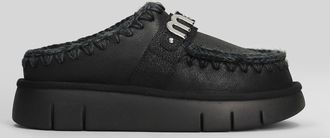 Mou Bounce Clog Slipper-mule In Black Leather