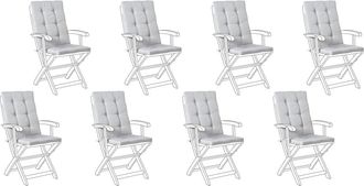 Beliani Conjunto de 8 cojines de respaldo asiento Gris jaspeado