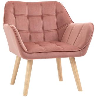 HOMCOM Butaca de sal&oacute;n 67x61.5x71 cm rosa