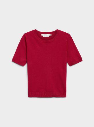 Contemporaine Womens Short-sleeve fine-knit sweater
