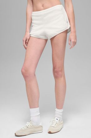 Alo | Polar Fleece Retreat Short in Ivory White, Size: Medium