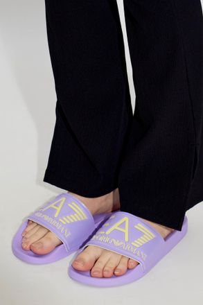 Emporio Armani Rubber Flip-flops With Logo, Womens, Purple