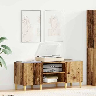 vidaXL vidaXL Mobile porta vinili Legno vecchio 121 x 38 x 48 cm