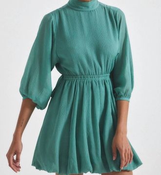 Derek Lam Alex Bubble Hem Dress In Juniper