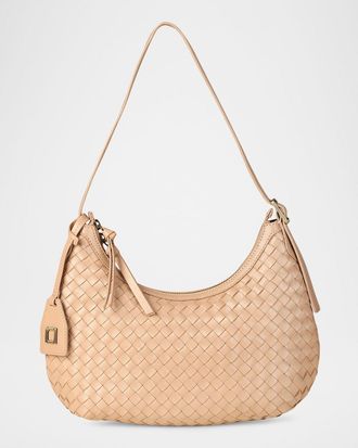 Raf&eacute; New York Alva Zip Woven Leather Hobo Bag