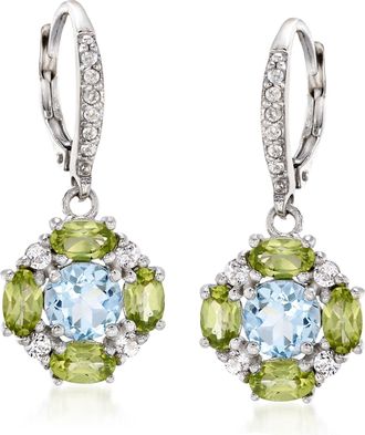 Ross-Simons Multi-Gemstone Drop Earrings in Sterling Silver