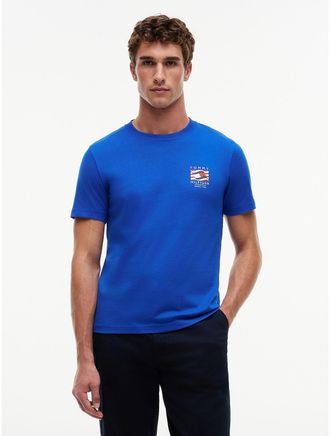 Tommy Hilfiger Mens Box Flag Logo T-Shirt - Blue - XXL