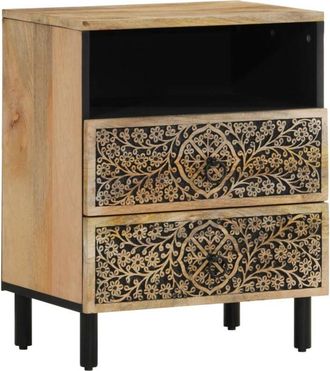 vidaXL Mesita De Noche Madera Maciza De Mango 50x33x60 Cm Vidaxl