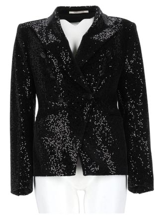 Tagliatore Alicya Double-Breasted Sequin Blazer