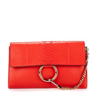 Chloé Pre-owned Womens Faye Clutch Pouch - Red - One Size