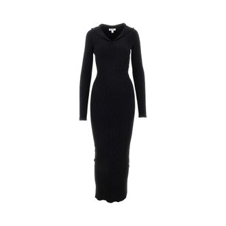 Alaia Knitted hooded long dress Woman 40