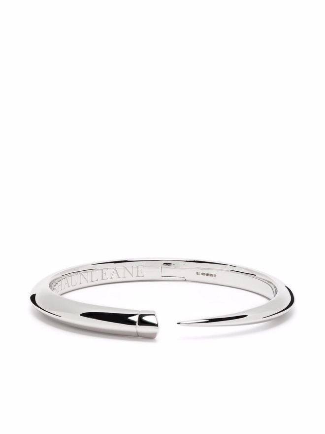 Tusk open bangle - women - Sterling Silver - L