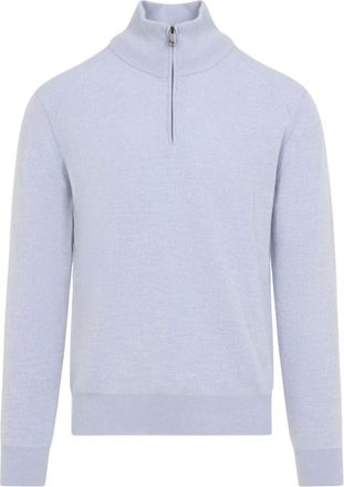 Brioni Truien & Vesten, Heren, Blauw, 2Xl, Wol, Half Zip Up Sweater