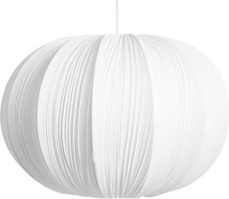 Beliani L&aacute;mpara Colgante Dise&ntilde;o Moderno Plisada Comedor Con Pantalla De Algod&oacute;n Blanco Oker