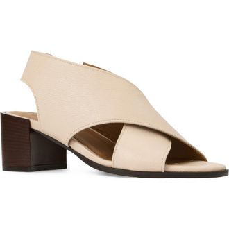 Aquatalia Dovera Weatherproof Slingback Sandal in Sand Pebble Leather at Nordstrom, Size 10.5