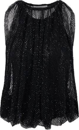 Sportmax Black Embellished Round Neck Top