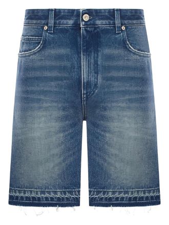 Loewe fringed shorts - men - Calf Leather/Cotton - 50 - Blue