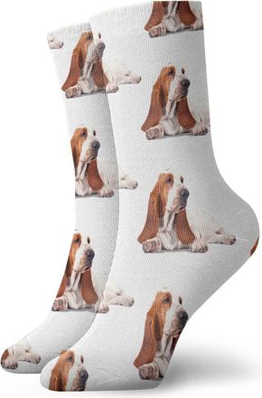 XCNGG Basset Hound Dog Socks Soft Running Hiking Work Sock Comfort Breathable Casual Sox for Men Women