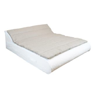 MX HOME Cubrecama para div&aacute;n de 2 plazas - Blanco con rayas beige