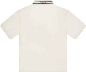 Gucci Boys T-Shirt With Logo Collar New White-Mix Cotton T-Shirts White/mix And Polos